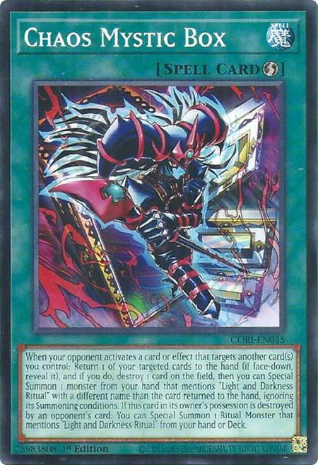 Chaos Mystic Box trading card from Chaos Origins Chaos Mystic Box - Chaos Origins YuGiOh trading card