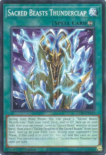 Sacred Beasts Thunderclap trading card from Chaos Origins Sacred Beasts Thunderclap - Chaos Origins YuGiOh trading card