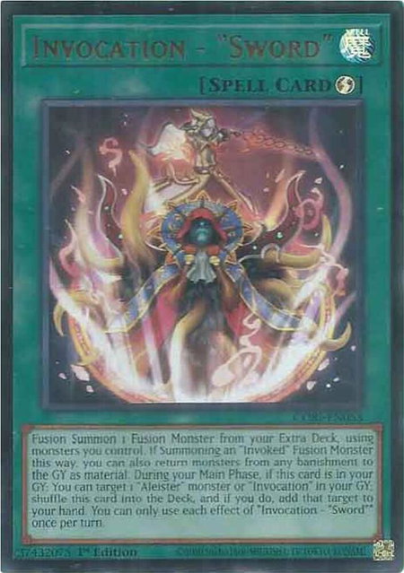 Invocation - "Sword" - Chaos Origins YuGiOh trading card