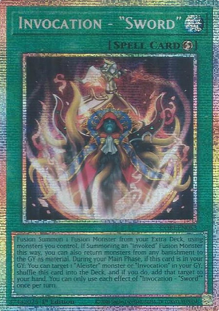 Invocation - "Sword" (Starlight Rare) trading card from Chaos Origins Invocation - "Sword" (Starlight Rare) - Chaos Origins YuGiOh trading card