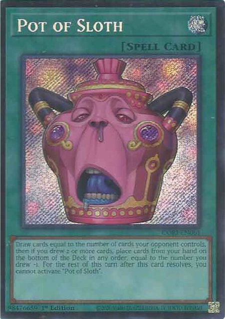Pot of Sloth trading card from Chaos Origins Pot of Sloth - Chaos Origins YuGiOh trading card