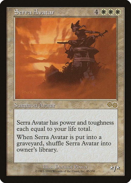 Serra Avatar trading card from Urza's Saga Serra Avatar - Urza's Saga Magic: The Gathering trading card