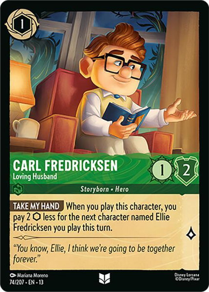 Carl Fredricksen - Loving Husband trading card from Attack of the Vine! Carl Fredricksen - Loving Husband - Attack of the Vine! Disney Lorcana trading card