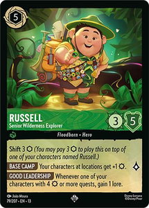 Russell - Senior Wilderness Explorer - Attack of the Vine! (13) #79/207 - Super Rare Disney Lorcana Trading Card