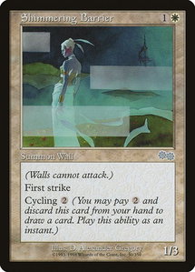 Shimmering Barrier - Urza's Saga (USG) #50 - Uncommon Magic: The Gathering Trading Card