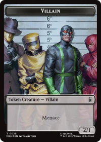 Villain // Robot Villain Double-Sided Token (025//026) (Surge Foil) - Marvel Super Heroes (MSH) #025/026 - Token Magic: The Gathering Trading Card