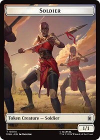 Soldier // Clue Double-Sided Token - Marvel Super Heroes (MSH) #004/017 - Token Magic: The Gathering Trading Card