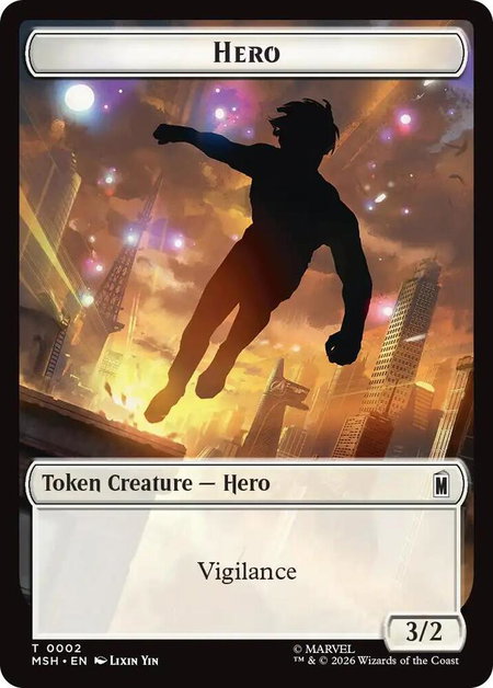 Hero // Robot Villain Double-Sided Token trading card from Marvel Super Heroes Hero // Robot Villain Double-Sided Token - Marvel Super Heroes Magic: The Gathering trading card