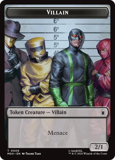 Villain // Soldier Double-Sided Token trading card from Marvel Super Heroes Villain // Soldier Double-Sided Token - Marvel Super Heroes Magic: The Gathering trading card