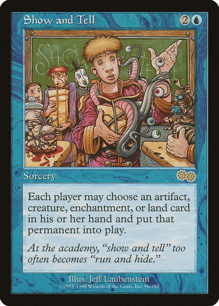 Show and Tell trading card from Urza's Saga Show and Tell - Urza's Saga Magic: The Gathering trading card