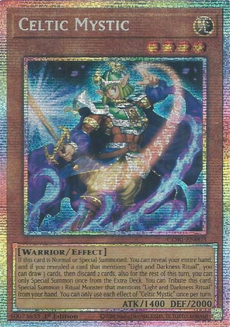 Celtic Mystic (Starlight Rare) trading card from Chaos Origins Celtic Mystic (Starlight Rare) - Chaos Origins YuGiOh trading card