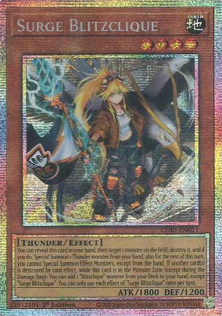 Surge Blitzclique (Starlight Rare) trading card from Chaos Origins Surge Blitzclique (Starlight Rare) - Chaos Origins YuGiOh trading card