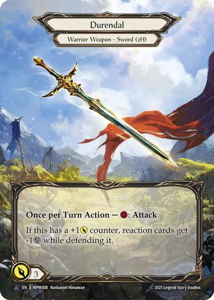 Durendal (Marvel) trading card from Mastery Pack Warrior Durendal (Marvel) - Mastery Pack Warrior Flesh and Blood trading card