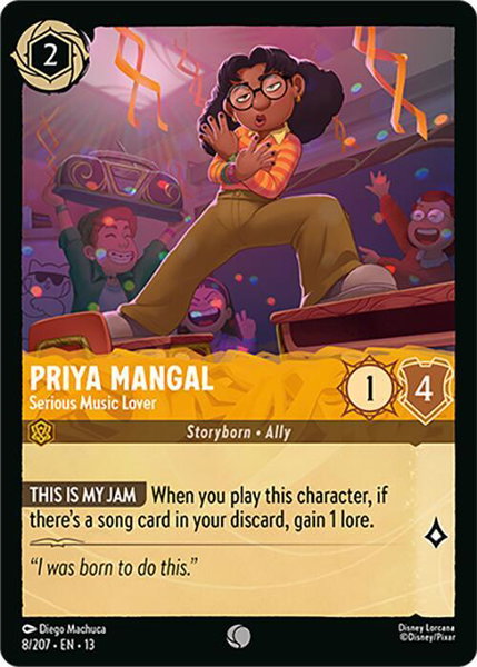 Priya Mangal - Serious Music Lover - Attack of the Vine! Disney Lorcana trading card