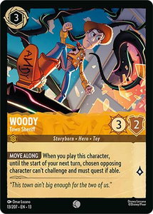 Woody - Town Sheriff - Attack of the Vine! (13) #13/207 - Common Disney Lorcana Trading Card