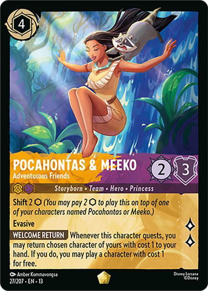 Pocahontas & Meeko - Adventurous Friends - Attack of the Vine! Disney Lorcana trading card