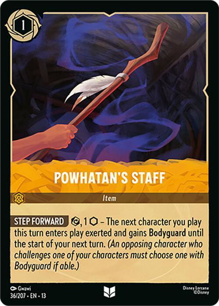 Powhatan's Staff trading card from Attack of the Vine! Powhatan's Staff - Attack of the Vine! Disney Lorcana trading card