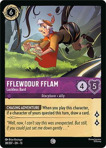 Fflewddur Fflam - Luckless Bard - Attack of the Vine! (13) #38/207 - Common Disney Lorcana Trading Card