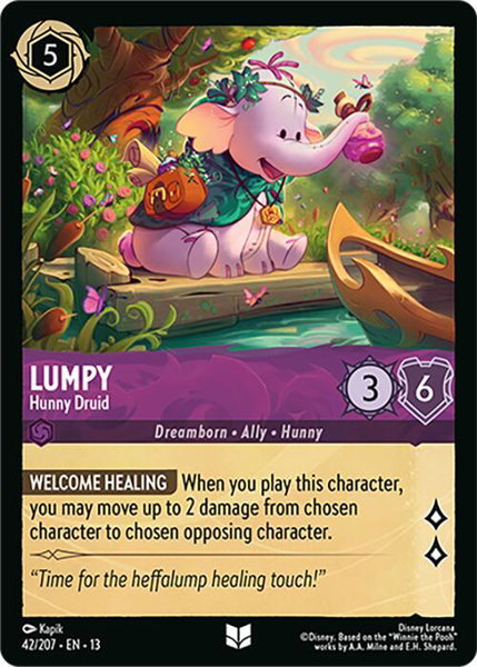 Lumpy - Hunny Druid trading card from Attack of the Vine! Lumpy - Hunny Druid - Attack of the Vine! Disney Lorcana trading card