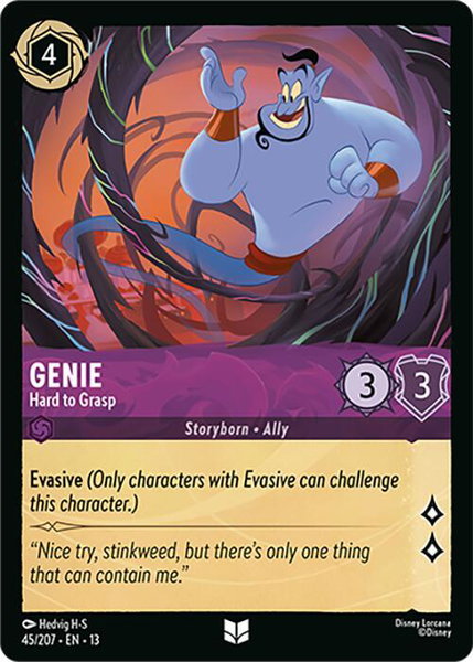 Genie - Hard to Grasp trading card from Attack of the Vine! Genie - Hard to Grasp - Attack of the Vine! Disney Lorcana trading card