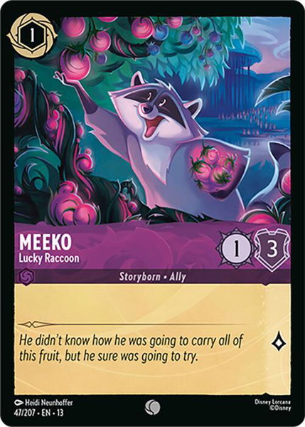 Meeko - Lucky Raccoon - Attack of the Vine! Disney Lorcana trading card