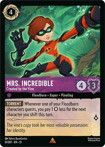Mrs. Incredible - Created by the Vine - Attack of the Vine! (13) #51/207 - Rare Disney Lorcana Trading Card