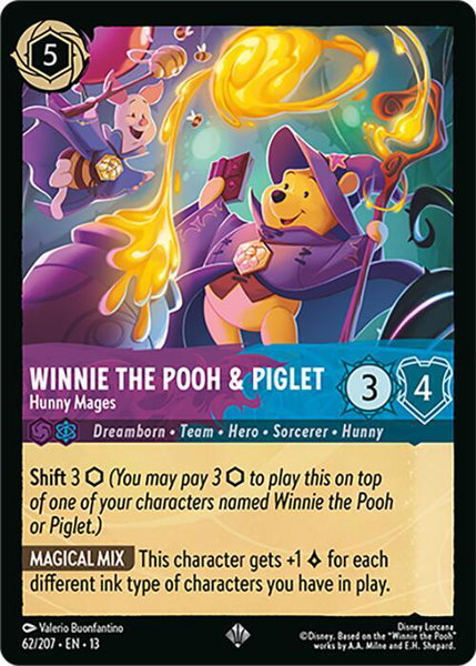 Winnie the Pooh & Piglet - Hunny Mages - Attack of the Vine! Disney Lorcana trading card