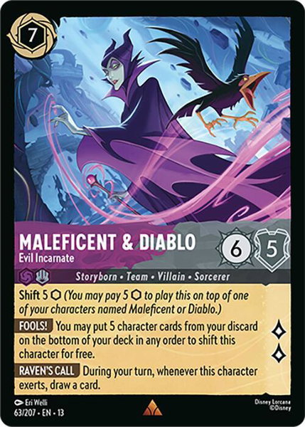 Maleficent & Diablo - Evil Incarnate - Attack of the Vine! Disney Lorcana trading card