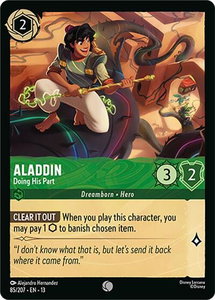 Aladdin - Doing His Part - Attack of the Vine! (13) #85/207 - Common Disney Lorcana Trading Card