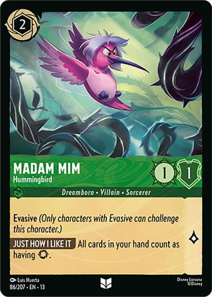 Madam Mim - Hummingbird - Attack of the Vine! Disney Lorcana trading card