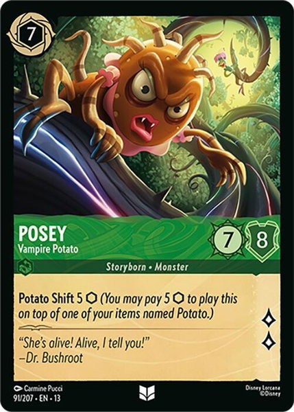 Posey - Vampire Potato trading card from Attack of the Vine! Posey - Vampire Potato - Attack of the Vine! Disney Lorcana trading card