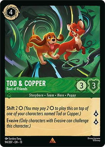 Tod & Copper - Best of Friends - Attack of the Vine! (13) #94/207 - Rare Disney Lorcana Trading Card