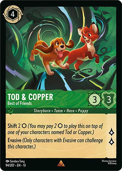 Tod & Copper - Best of Friends trading card from Attack of the Vine! Tod & Copper - Best of Friends - Attack of the Vine! Disney Lorcana trading card