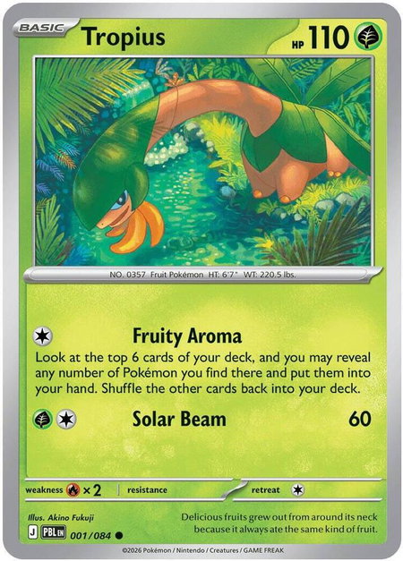 Tropius trading card from ME05: Pitch Black Tropius - ME05: Pitch Black Pokémon trading card