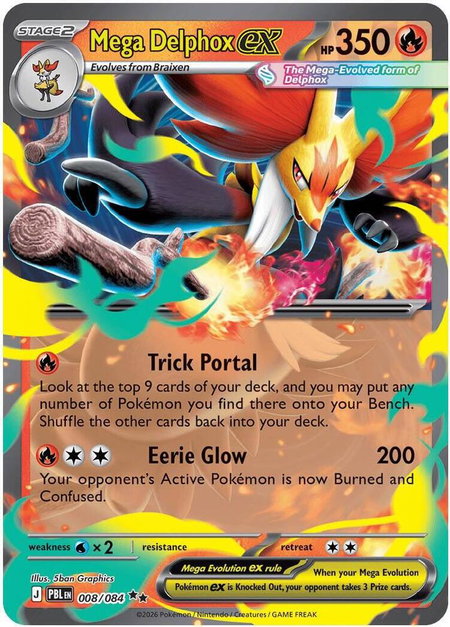 Mega Delphox ex - ME05: Pitch Black Pokémon trading card