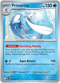 Primarina - 020/084 - ME05: Pitch Black (ME05) #020/084 - Rare Pokémon Trading Card