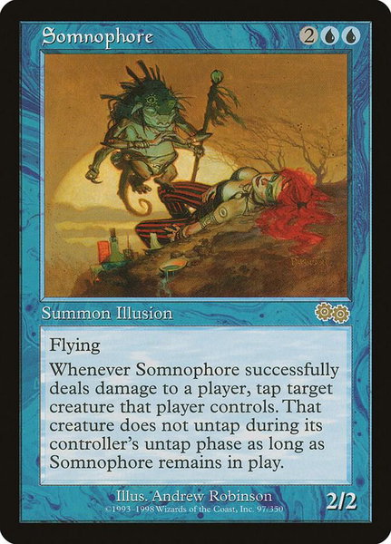 Somnophore trading card from Urza's Saga Somnophore - Urza's Saga Magic: The Gathering trading card