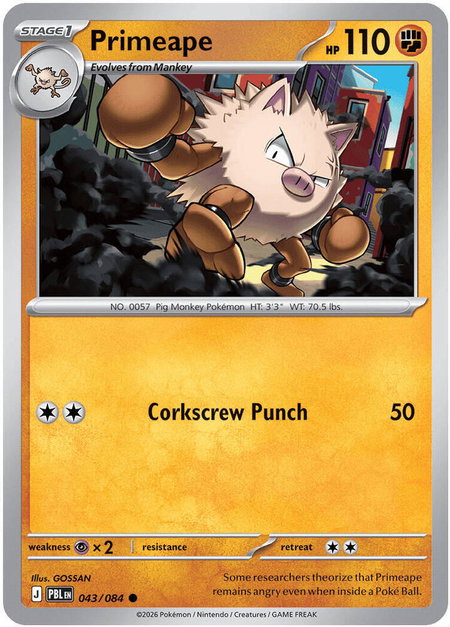 Primeape - ME05: Pitch Black Pokémon trading card