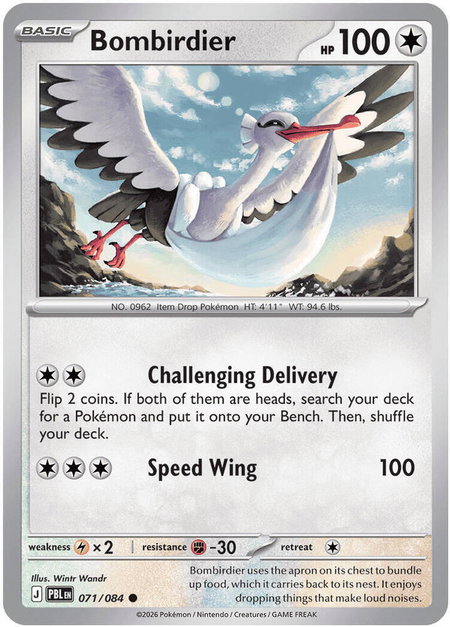 Bombirdier trading card from ME05: Pitch Black Bombirdier - ME05: Pitch Black Pokémon trading card