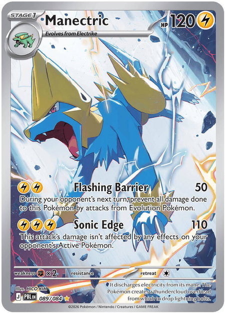 Manectric - 089/084 trading card from ME05: Pitch Black Manectric - 089/084 - ME05: Pitch Black Pokémon trading card
