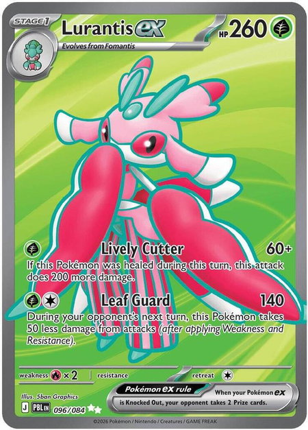Lurantis ex - 096/084 trading card from ME05: Pitch Black Lurantis ex - 096/084 - ME05: Pitch Black Pokémon trading card