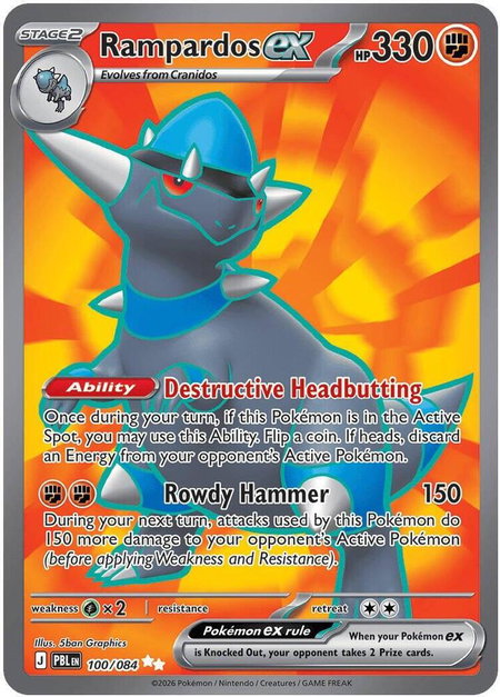 Rampardos ex - 100/084 - ME05: Pitch Black Pokémon trading card