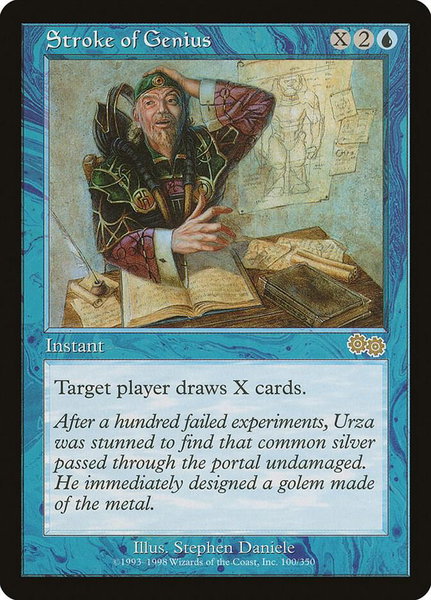 Stroke of Genius trading card from Urza's Saga Stroke of Genius - Urza's Saga Magic: The Gathering trading card