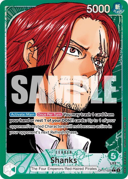 Shanks (020) (Alternate Art) - The World's Strongest Warriors One Piece trading card