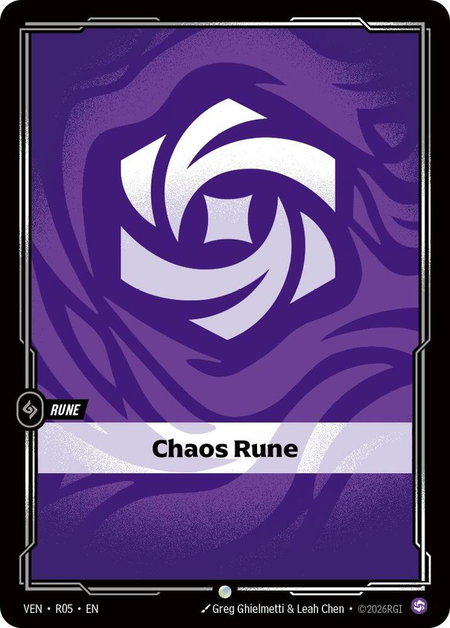Chaos Rune trading card from Vendetta Chaos Rune - Vendetta Riftbound trading card