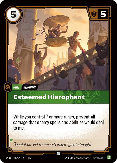 Esteemed Hierophant trading card from Vendetta Esteemed Hierophant - Vendetta Riftbound trading card