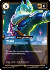 Nasus - Guardian of Knowledge (Alternate Art) - Vendetta (VEN) #063a/166 - Showcase Riftbound Trading Card