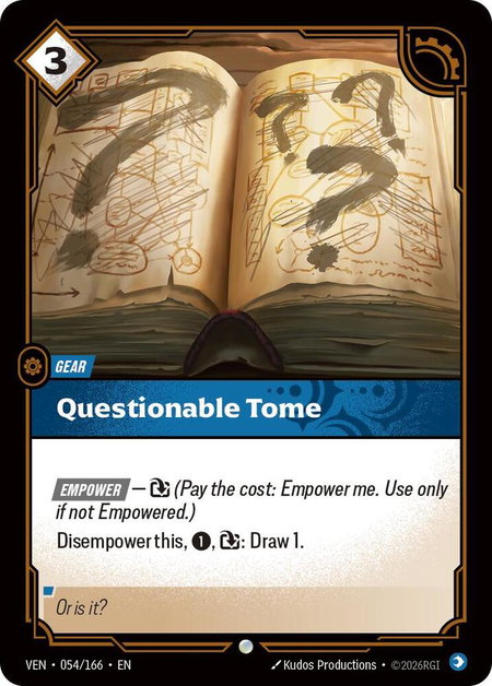 Questionable Tome - Vendetta Riftbound trading card