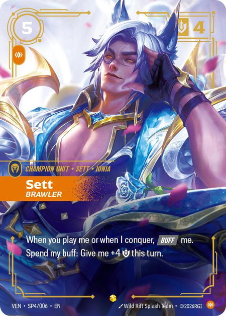Sett - Brawler trading card from Vendetta Sett - Brawler - Vendetta Riftbound trading card