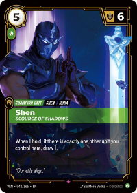Shen - Scourge of Shadows - Vendetta (VEN) #042/166 - Rare Riftbound Trading Card
